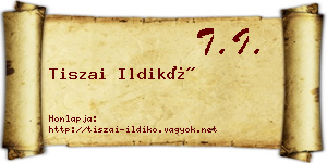 Tiszai Ildikó névjegykártya
